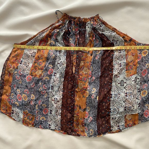 Isabel Marant Orange Printed Silk Patchwork Top, size 36 - Picture 8 of 16